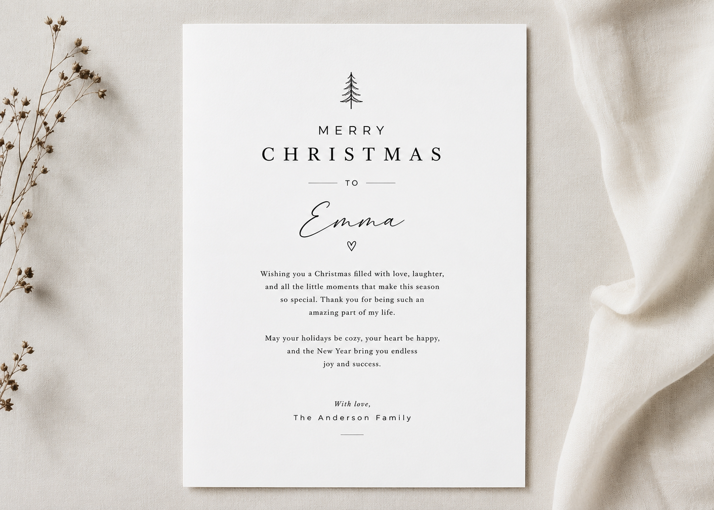 A letter from you to the gift receiver (added to the box)